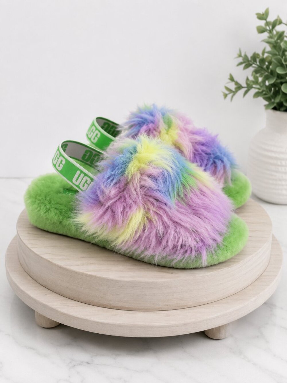 Ugg Fluff Tie Dye Slippers Women's Sz 10 NWOT